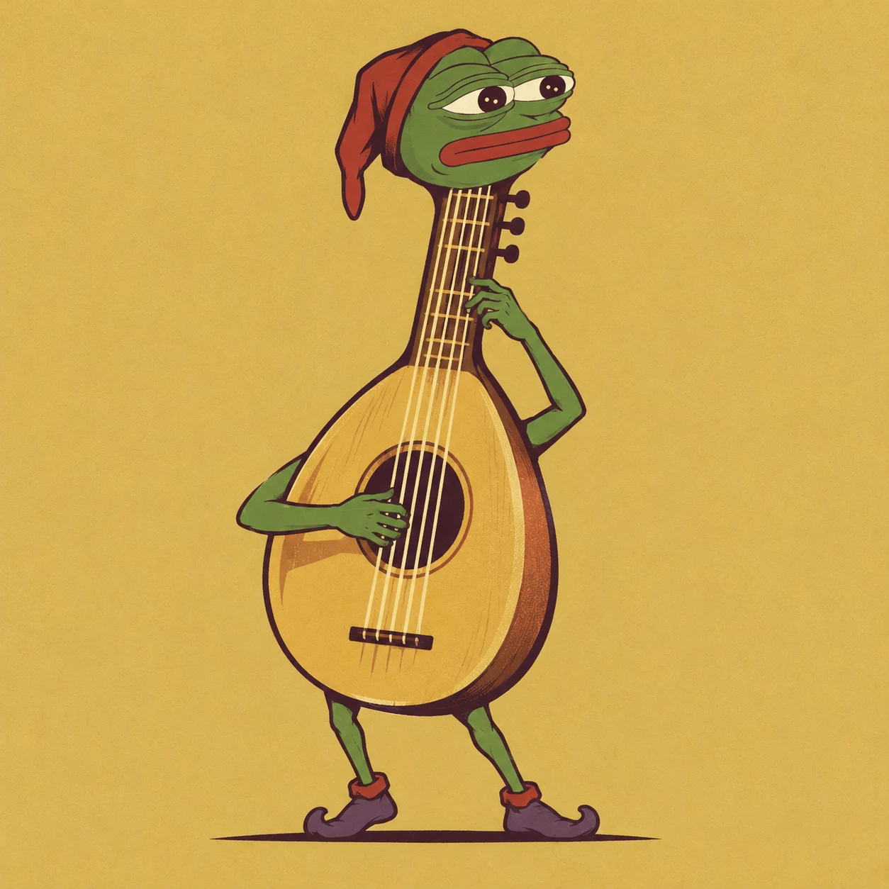 The Living Lute, Arsonic’s green minstrel with the body of a golden lute